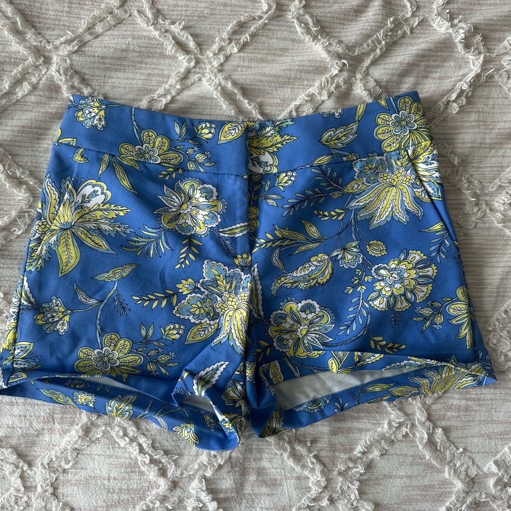 LOFT Blue Floral High Waist Women's Shorts